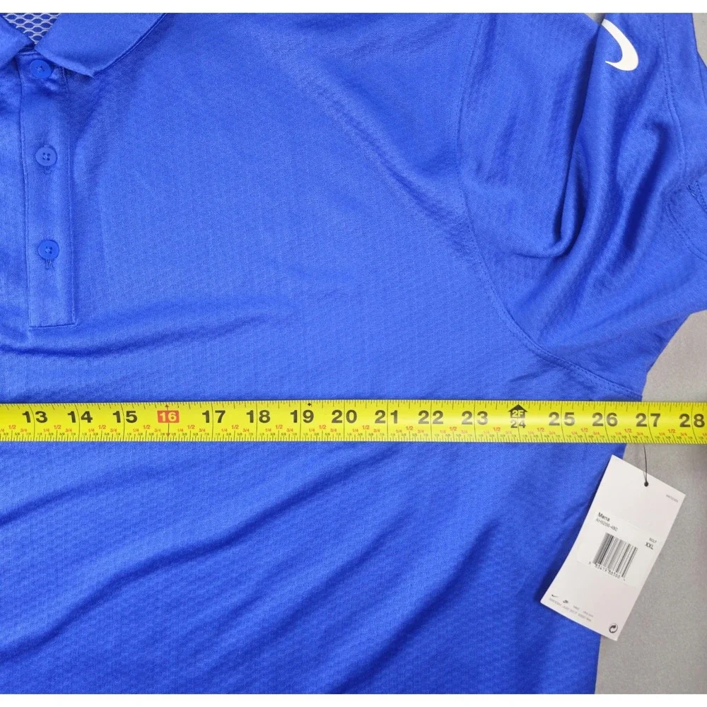 Nike Golf Polo Men 2XL Blue NWT Dri-FIT Hex Textured AH6266-480 Embroidered